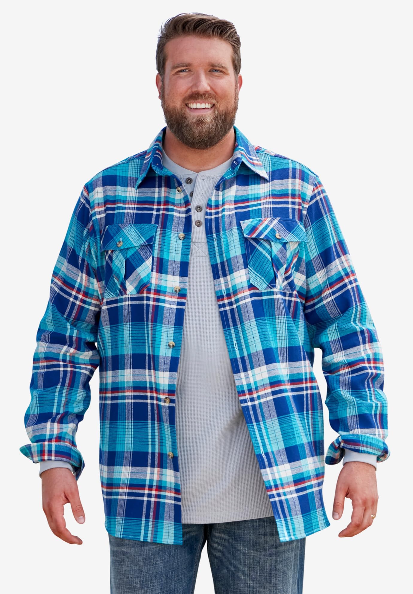 KingSize Men's Big & Tall Signature Plaid Flannel Shirt - Comfortable & Stylish for Casual Wear, Outdoor Activities & Work
