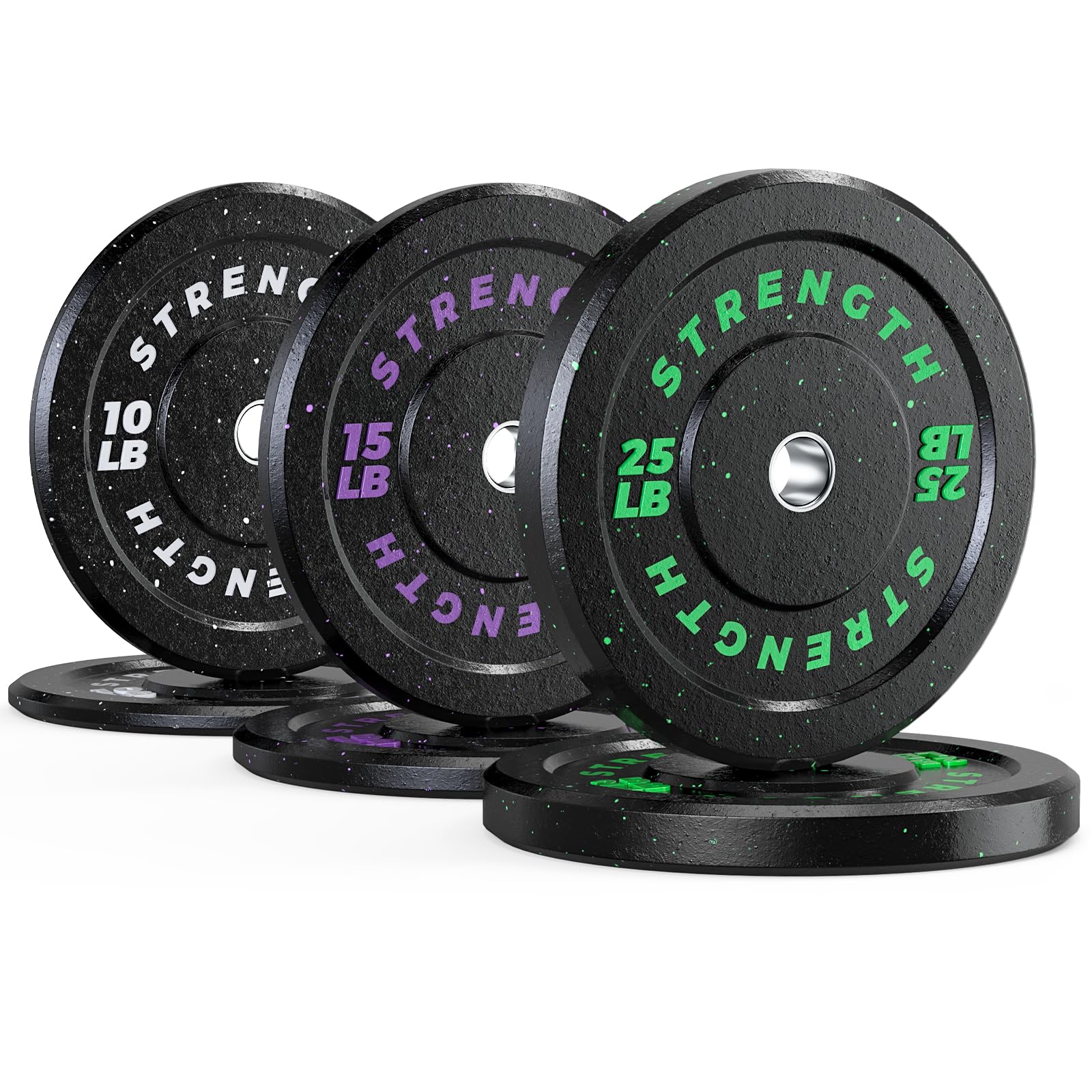 GIKPAL Olympic Bumper Plates Set - 2 Inch Hole 100% Rubber Weight Plates for CrossFit, Powerlifting & Home Gym Strength Training - Crushproof, Noise Reduction & Durable for Deadlifts, Squats & Olympic Lifting