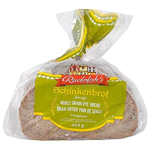 Rudolph's Schinkenbrot Whole Grain Rye Bread - 16oz Sliced Fresh Seed Sandwich Loaf | Healthy German-Style Rye Bread for Breakfast, Lunch & Snacks