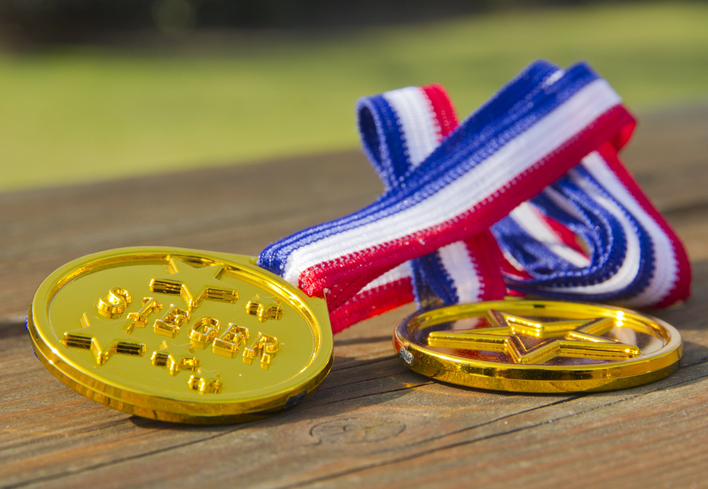 6-Pack Toy Fun Medals on a String - Kids Reward Prizes for Parties, Sports & Classroom Achievements