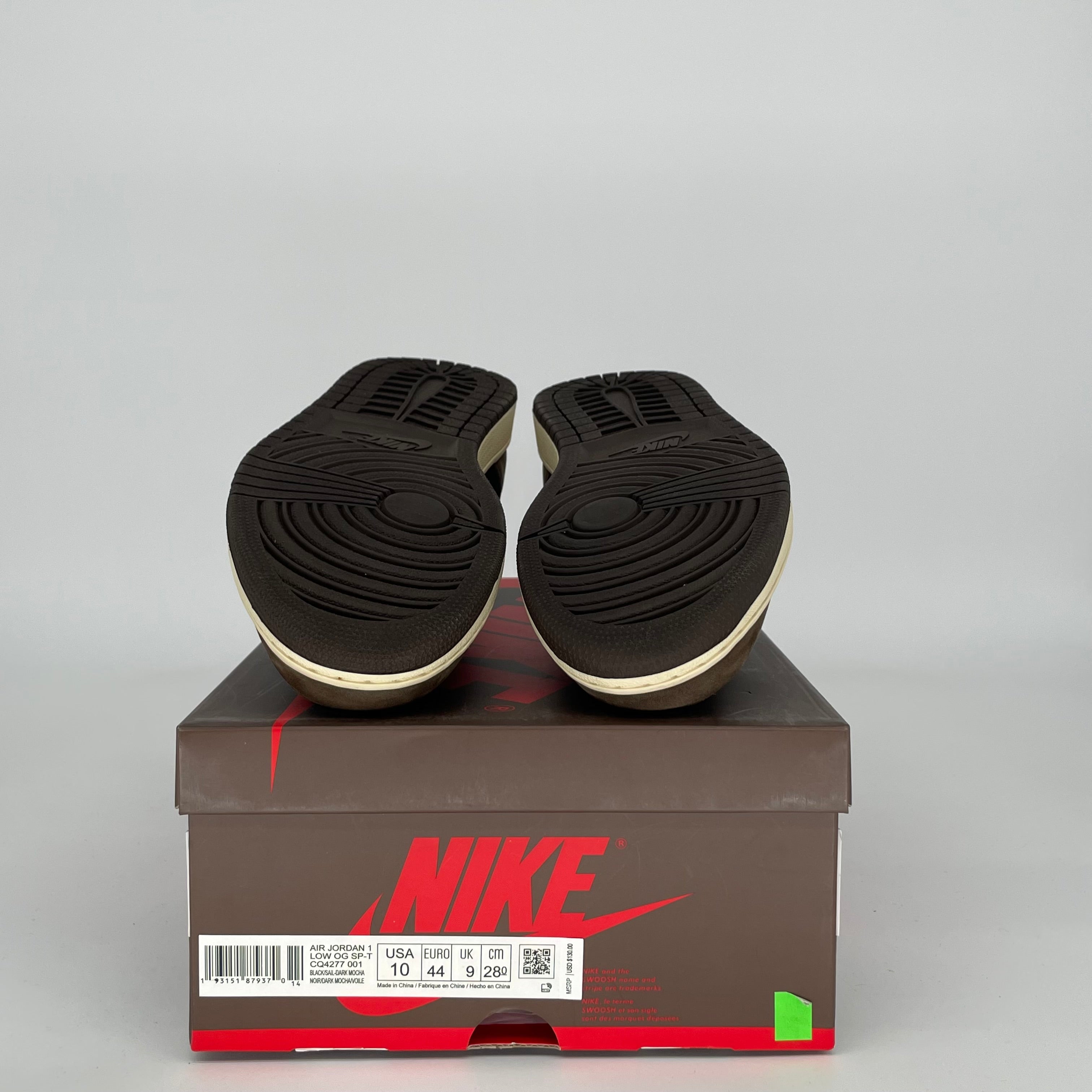 Air Jordan 1 Low Travis Scott Mocha Sneakers - Men's Size 10 (CQ4277-001) | Limited Edition Retro Basketball Shoes for Streetwear & Casual Outfits