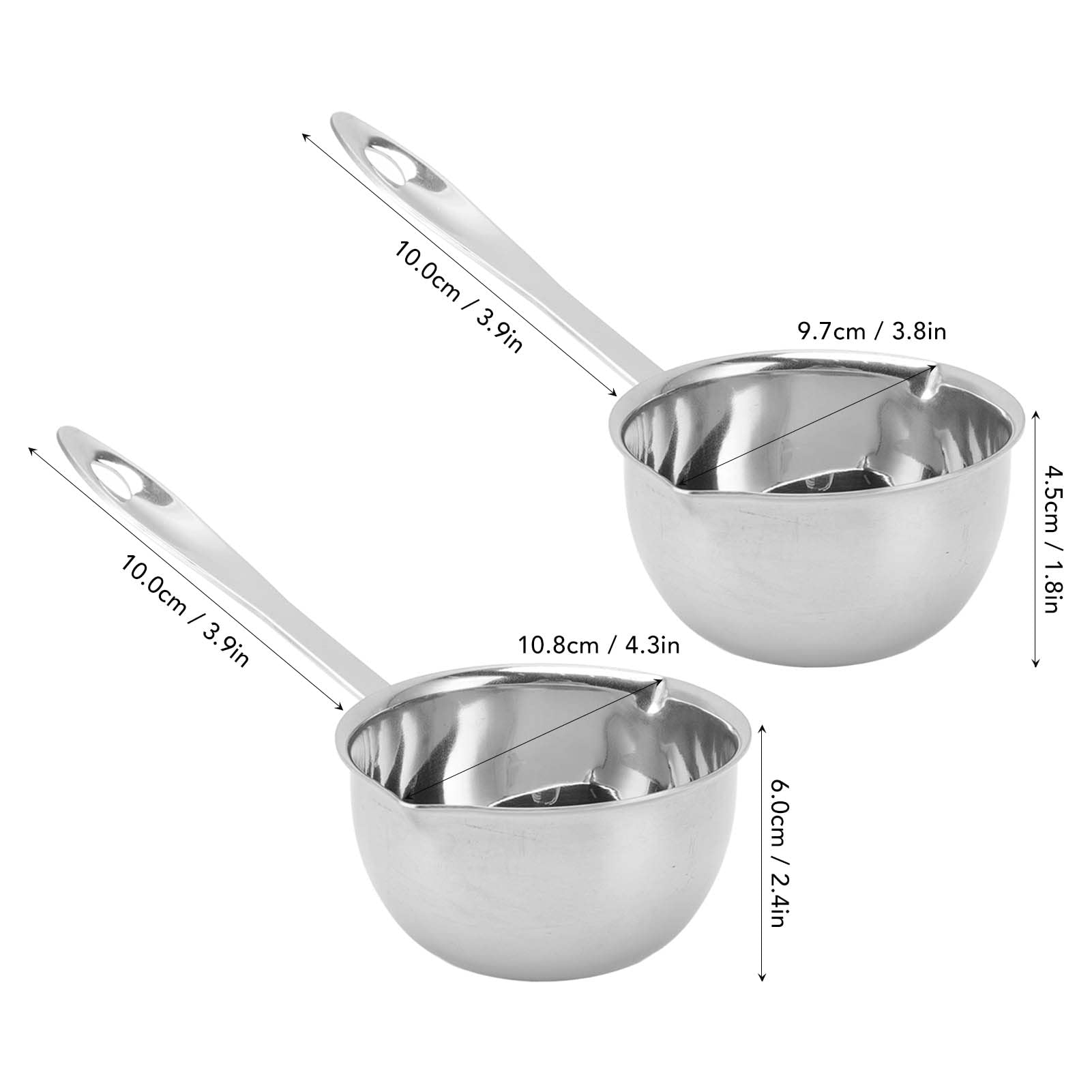 Milltrip 300ml Stainless Steel Butter Warmer Pot - Dual Spout Mini Saucepan for Milk, Chocolate & Coffee - Induction Compatible with Gas & Electric Stoves - Perfect for Melting, Heating & Serving Beverages in Kitchens & Cafés