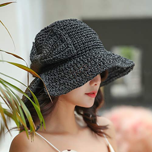 Stylish Women's Wide Brim Raffia Sun Hat with Bow - UV Protection Summer Beach Hat for Ladies - Perfect for Vacations, Pool Parties & Outdoor Activities (Color: 1)