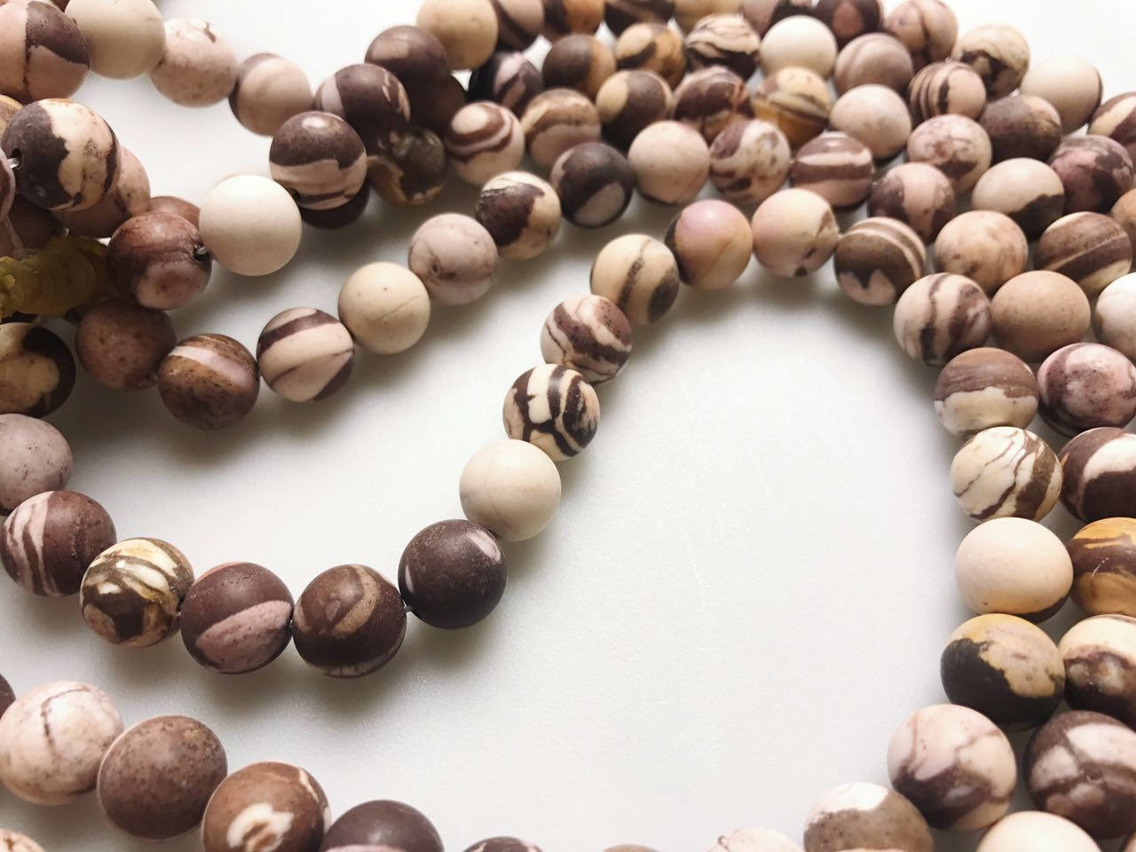 African Zebra Jasper Matte Round Beads - 6mm, 8mm, 10mm, 12mm, 15.5 Inch Strand - Natural Stone Beads for Jewelry Making, DIY Bracelets, Necklaces & Home Decor