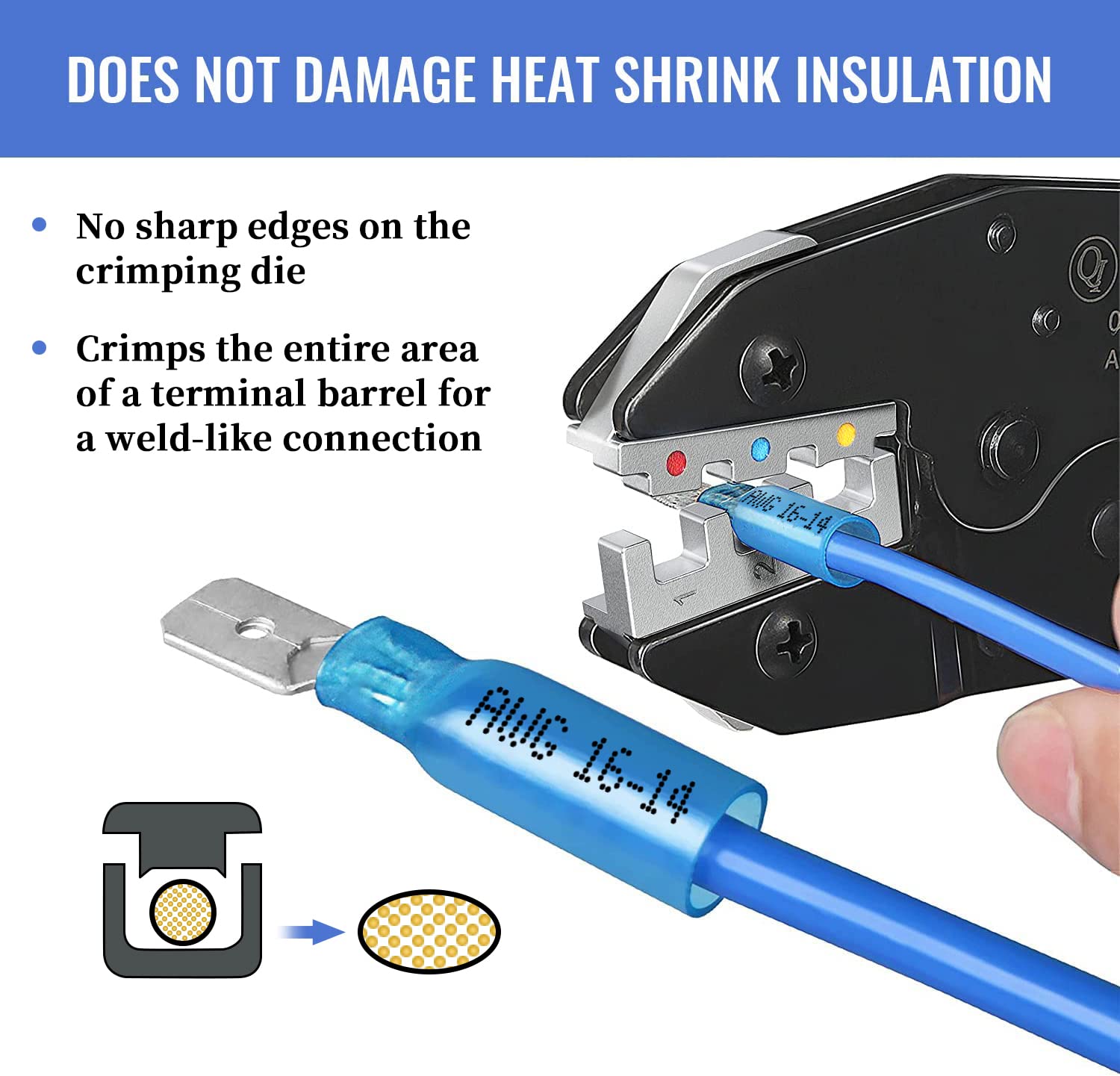 250 PCS Heat Shrink Wire Connectors Kit with Crimping Tool - Waterproof Electrical Connectors for Automotive, Marine & Home Wiring Projects