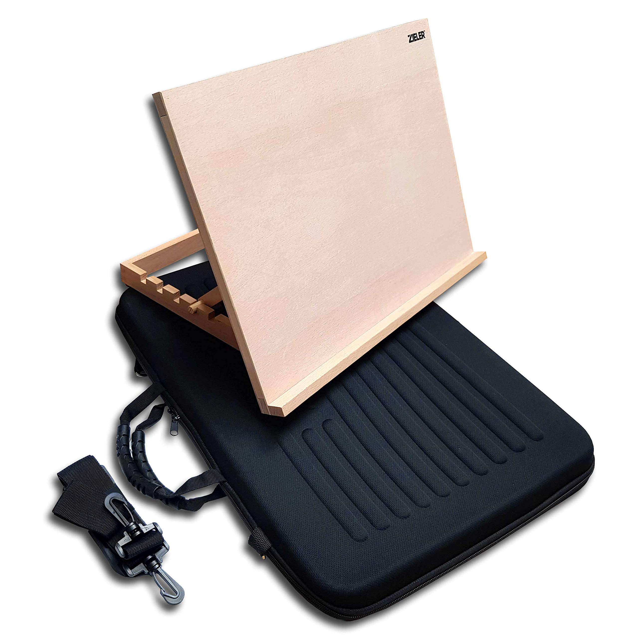 Premium A3 Art & Craft Work Station - Adjustable Wooden Drawing Desk & Table Easel with Protective Carry Case - Perfect for Artists, Students & Hobbyists at Home, Studio or Classroom
