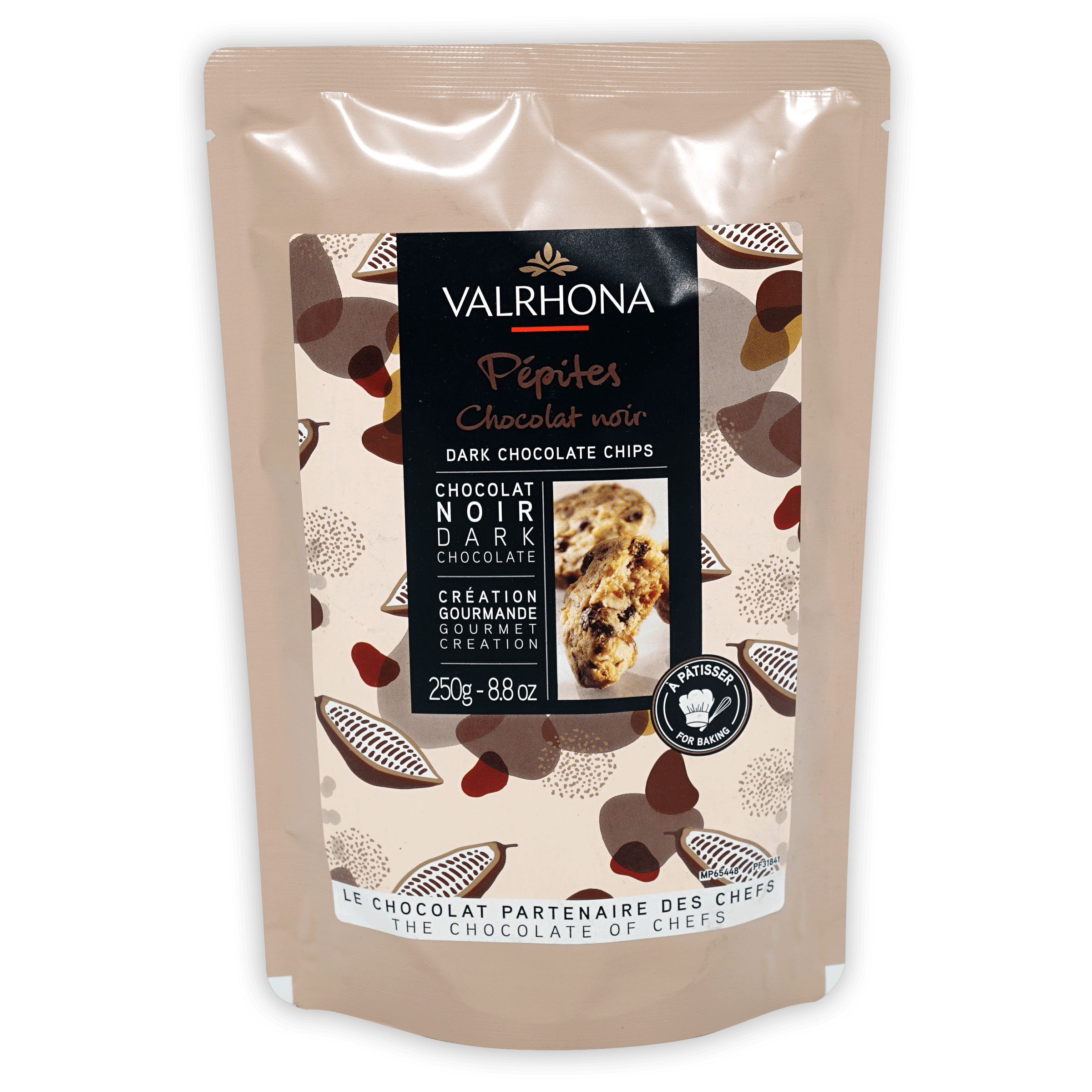 Valrhona 52% Dark Chocolate Baking Chips - Premium Cocoa for Cookies, Cakes & Desserts - Perfect for Home Bakers & Professional Chefs