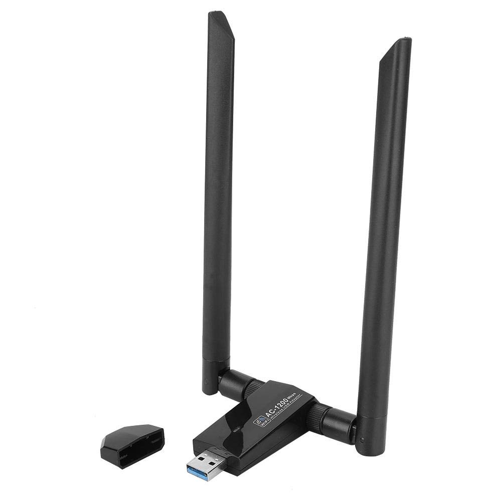 Cuifati Dual Band USB WiFi Adapter - 1200Mbps Wireless Network Card with 2.4GHz/5GHz RTL8812AU Chipset, High Gain Antenna for PC Laptop Desktop - Perfect for Gaming, Streaming & Home Office Connectivity