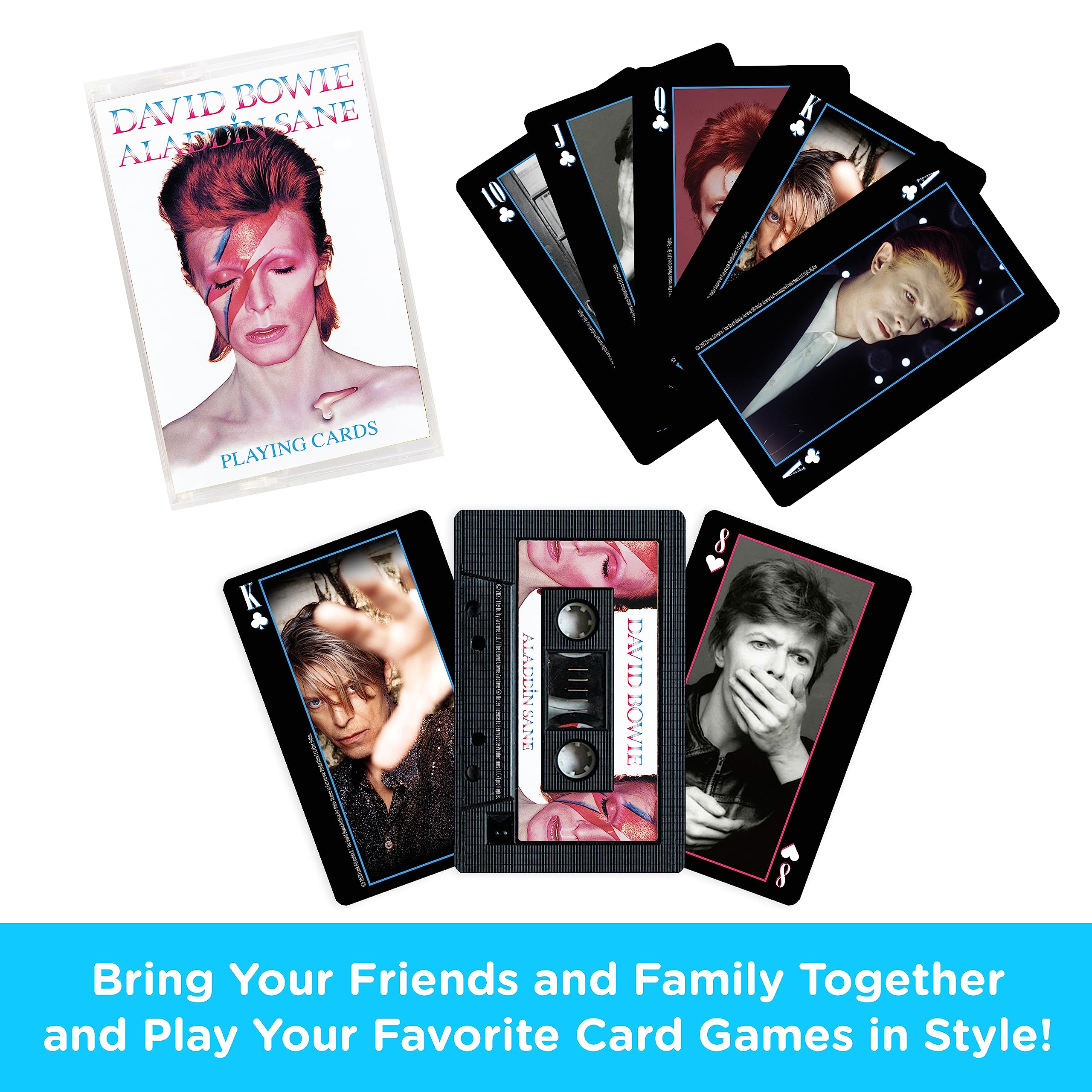 David Bowie Aquarius Cassette Premium Playing Cards - Officially Licensed Collectible Deck for Poker, Magic Tricks & Card Games - Perfect Gift for Bowie Fans & Music Lovers