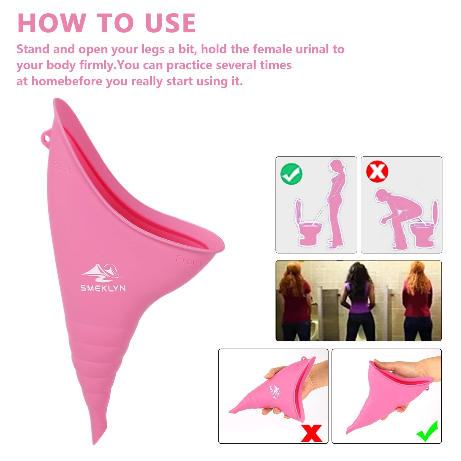 Reusable Silicone Female Urinal for Camping, Hiking & Travel