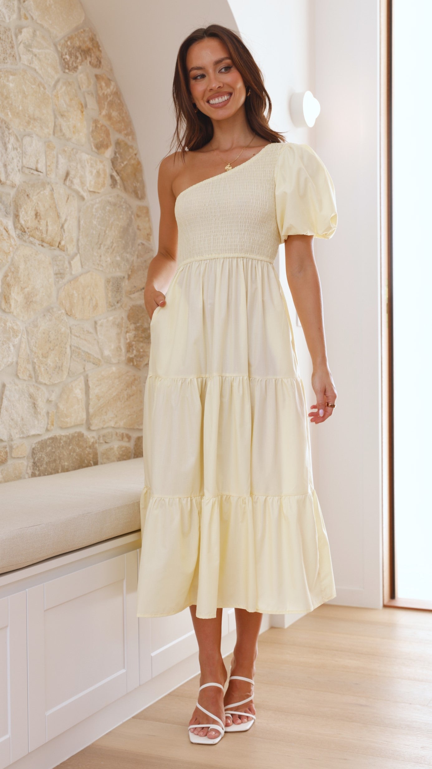 Frankie Maxi Dress for Women - Flowy Yellow Summer Dress with Pockets | Perfect for Beach, Vacation & Casual Outings