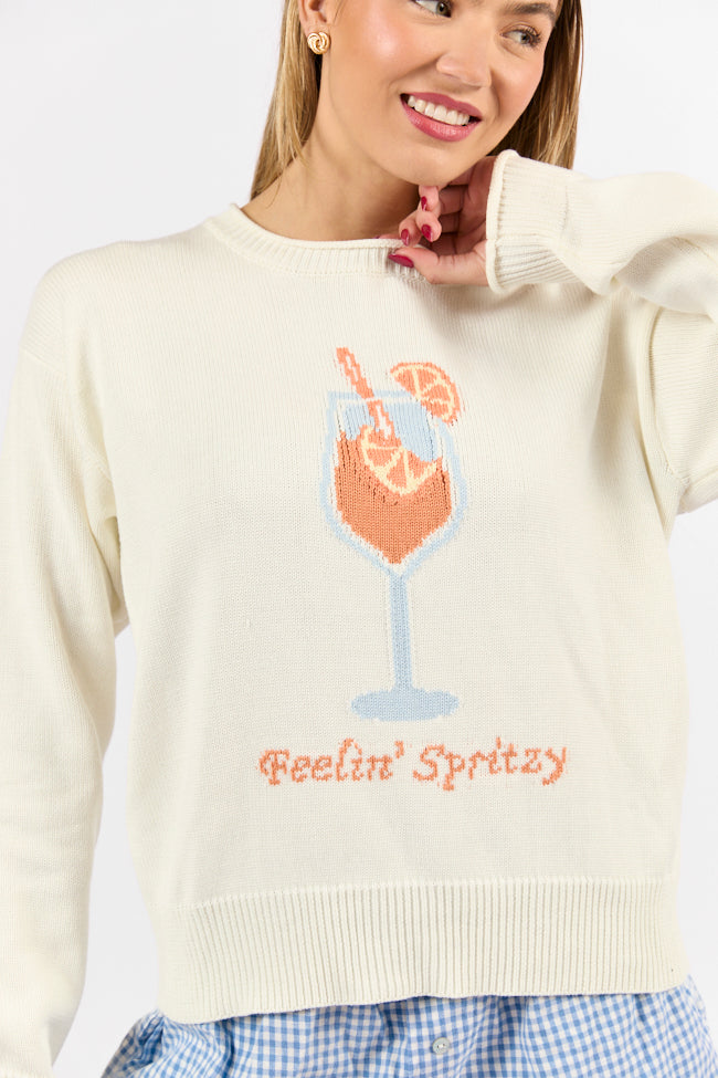Feelin' Spritzy Ivory Multi Sweater - Soft Knit Pullover for Women | Cozy Casual Wear for Fall & Winter | Perfect for Office, Dates & Weekend Outings