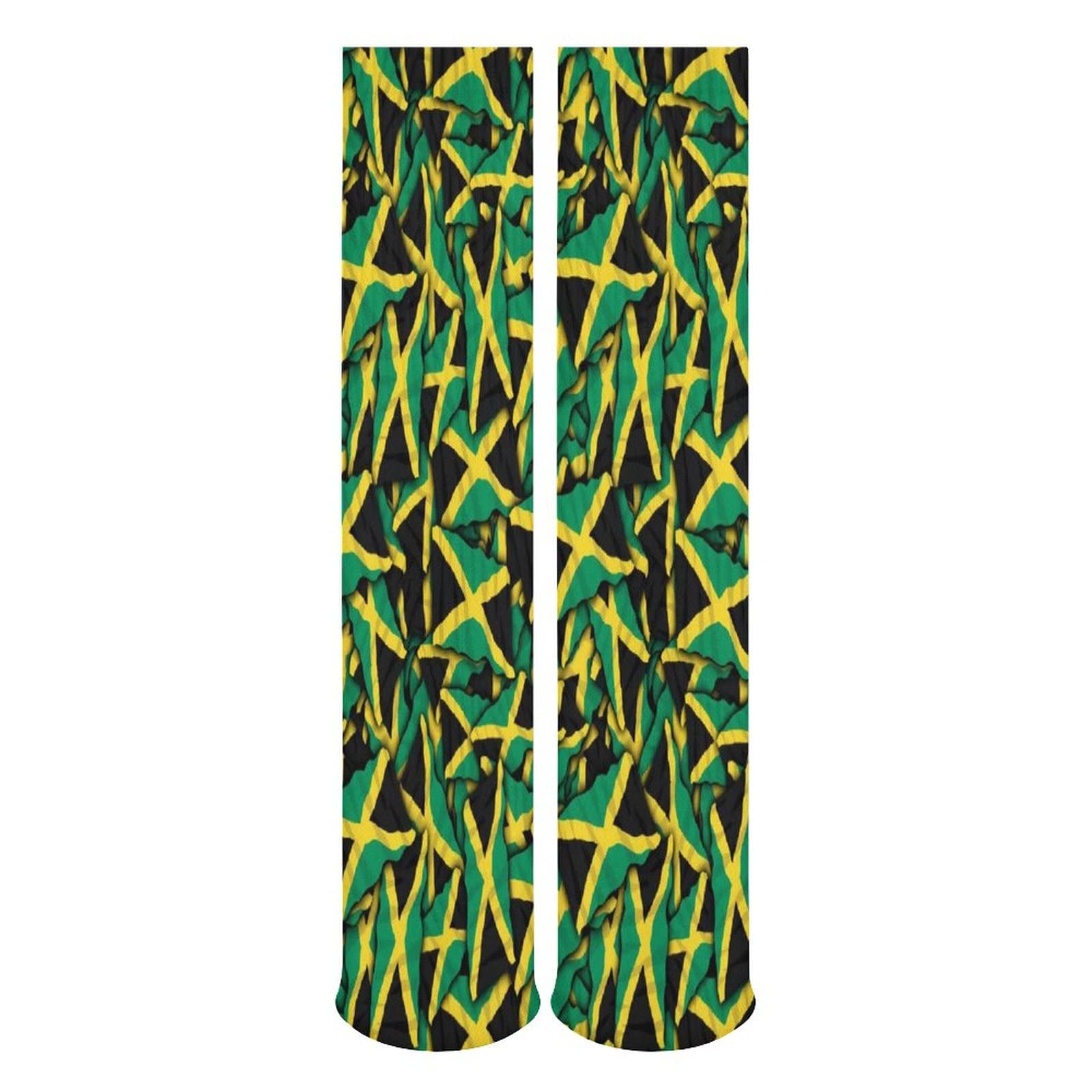 Jamaican Flag Casual Socks - 5 Pairs of Sweat-Wicking Breathable Sports Socks for Men & Women - Perfect for Running, Gym Workouts & Everyday Wear