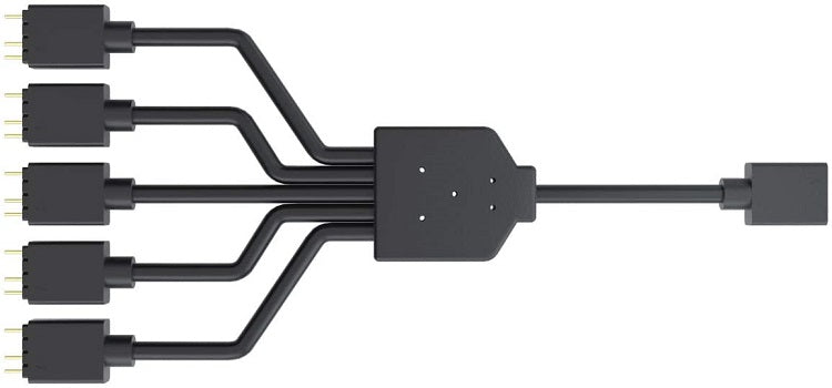 1 to 5 Addressable RGB Splitter Cable - Sync Multiple ARGB Devices for PC Gaming, Case Lighting & Custom Builds