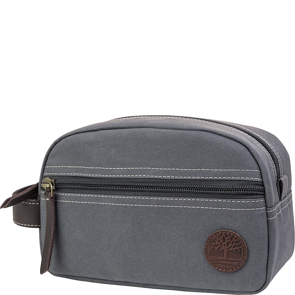 Genuine TIMBERLAND Men's Canvas Toiletry Bag - Waterproof Gym & Travel Duffle for Workout, Flight & Weekend Getaways (Charcoal) - Perfect for Gym, Travel & Everyday Essentials Storage
