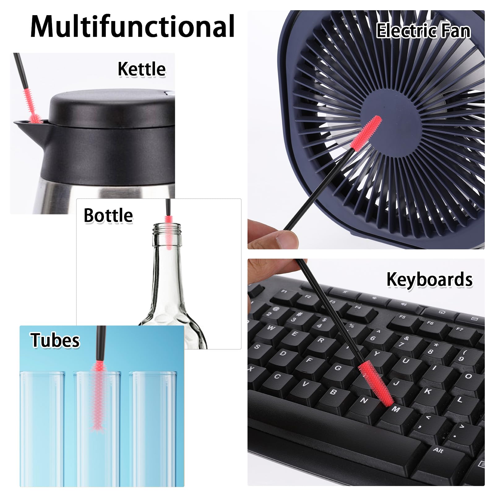 20Pcs Reusable Silicone Sewing Machine Cleaning Brushes - 4 Styles for Internal & Spool Areas | Sewing Supplies & Maintenance Tools