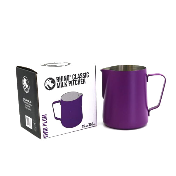 Premium 450ml/15oz Rhino Classic Milk Frothing Pitcher - Perfect for Latte Art, Cappuccino & Espresso Drinks at Home or Coffee Shop