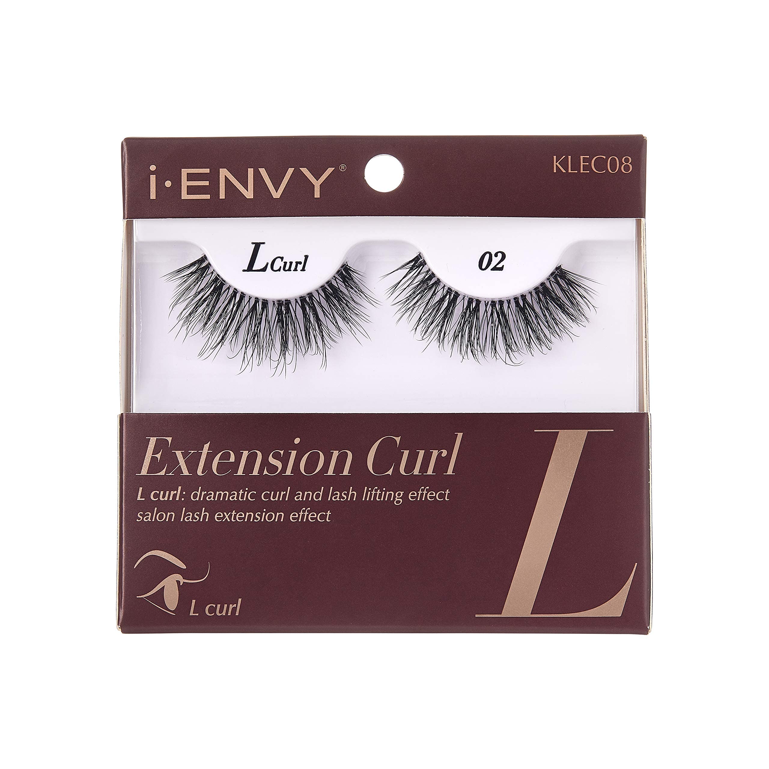 i-Envy 2 Pairs False Eyelashes - L Curl Natural Lashes for Salon Lash Extension Effect | Perfect for Daily Wear, Parties & Special Occasions