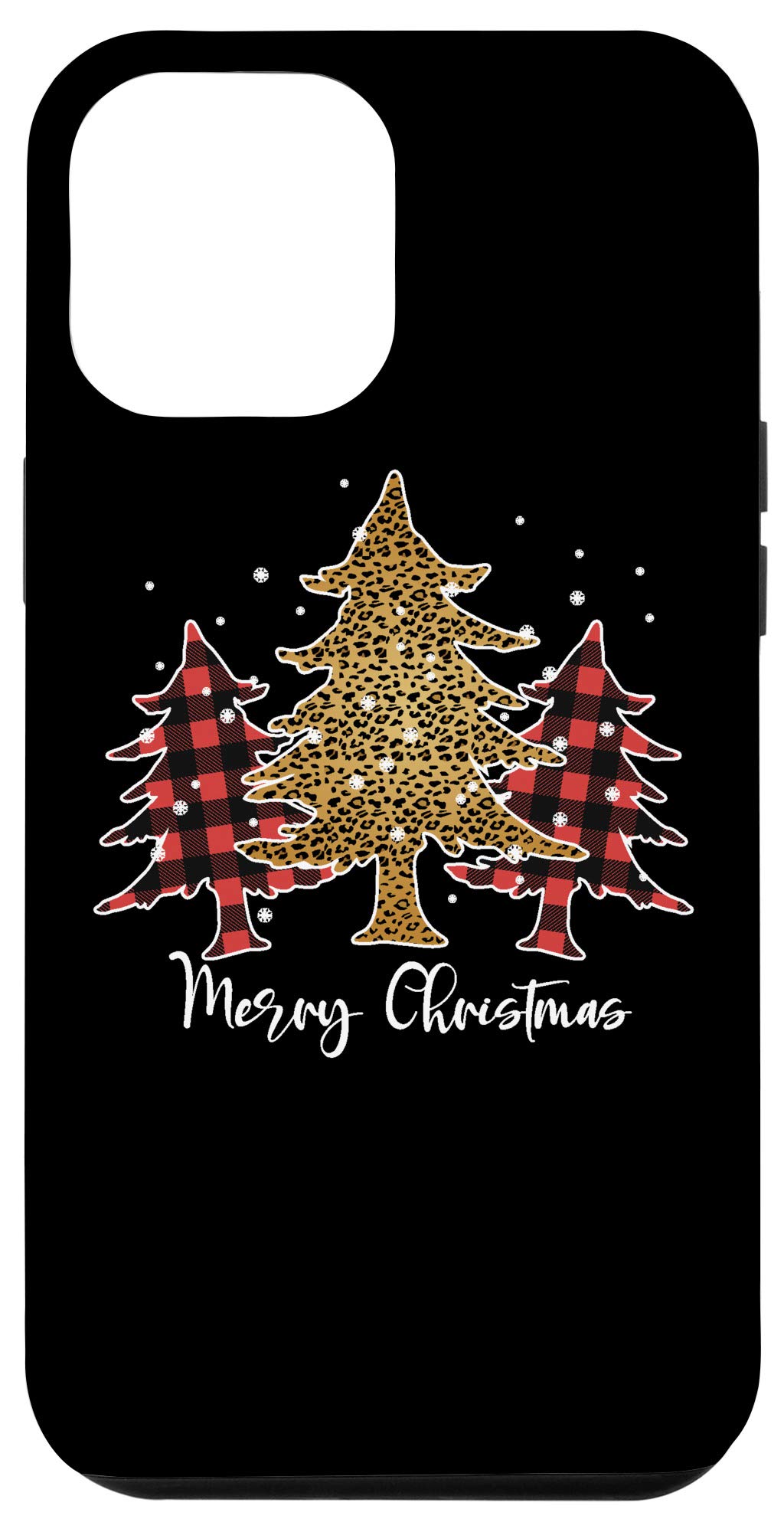 iPhone 12 Pro Max Case - Christmas Gift for Women, Leopard Plaid Tree Design, Protective Phone Cover for Holiday, Travel & Everyday Use