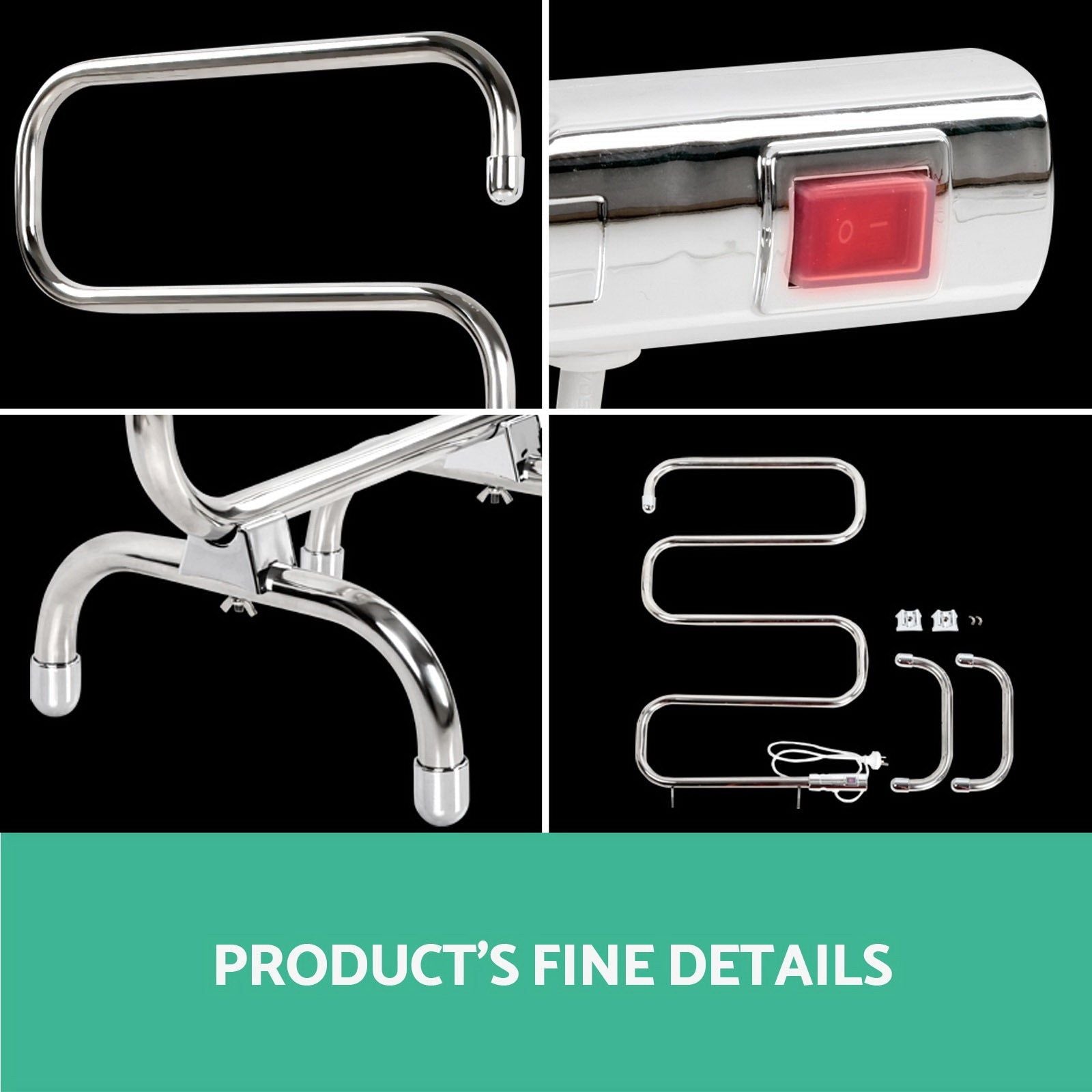 Devanti 5-Bar Electric Heated Towel Rail - Freestanding Bathroom Warmer & Clothes Dryer for Spa, Luxury Home, and Hotel Use
