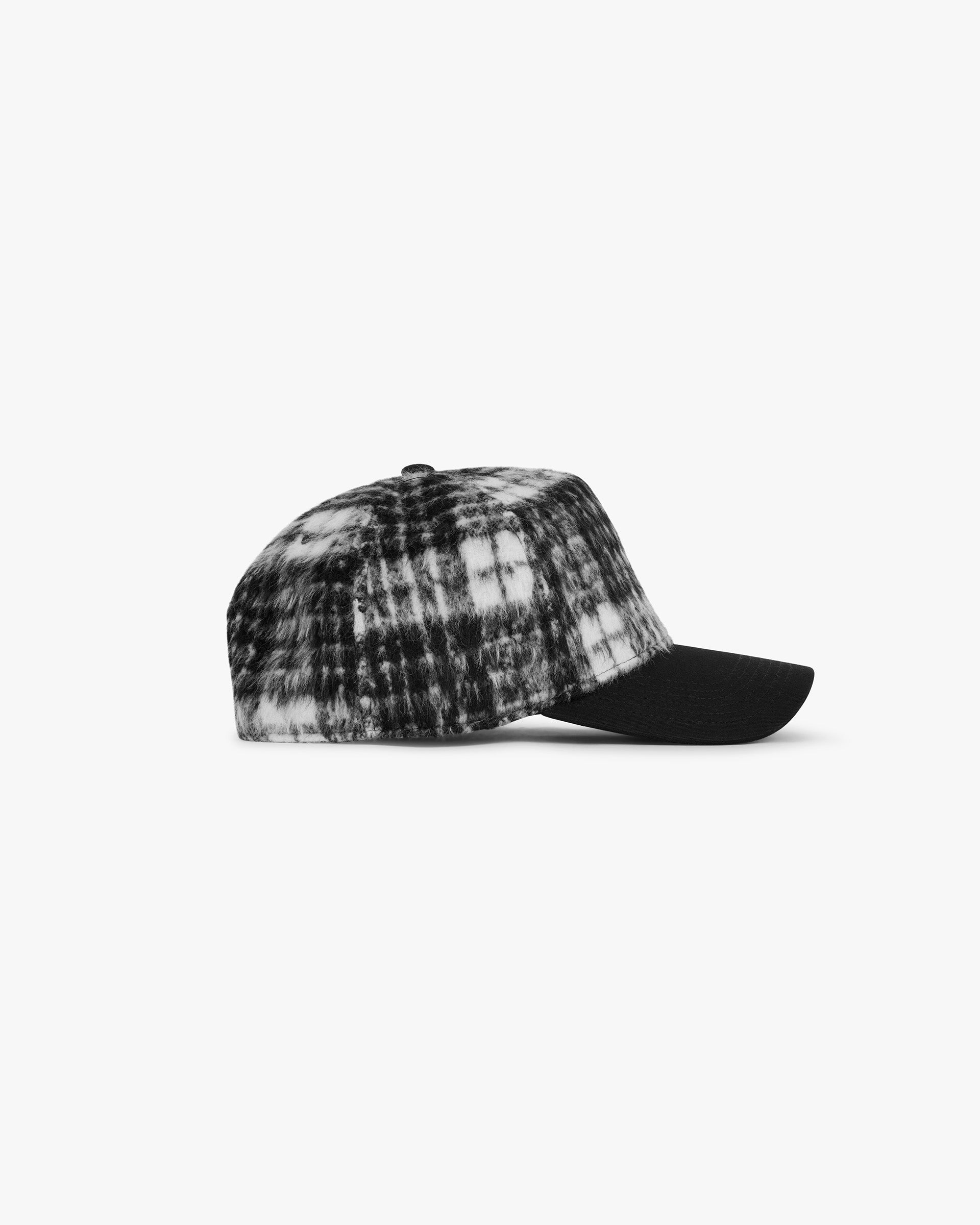 Check Initial Trucker Cap - Jet Black & White - Stylish Baseball Hat for Men & Women - Perfect for Casual Outfits, Sports, and Outdoor Activities