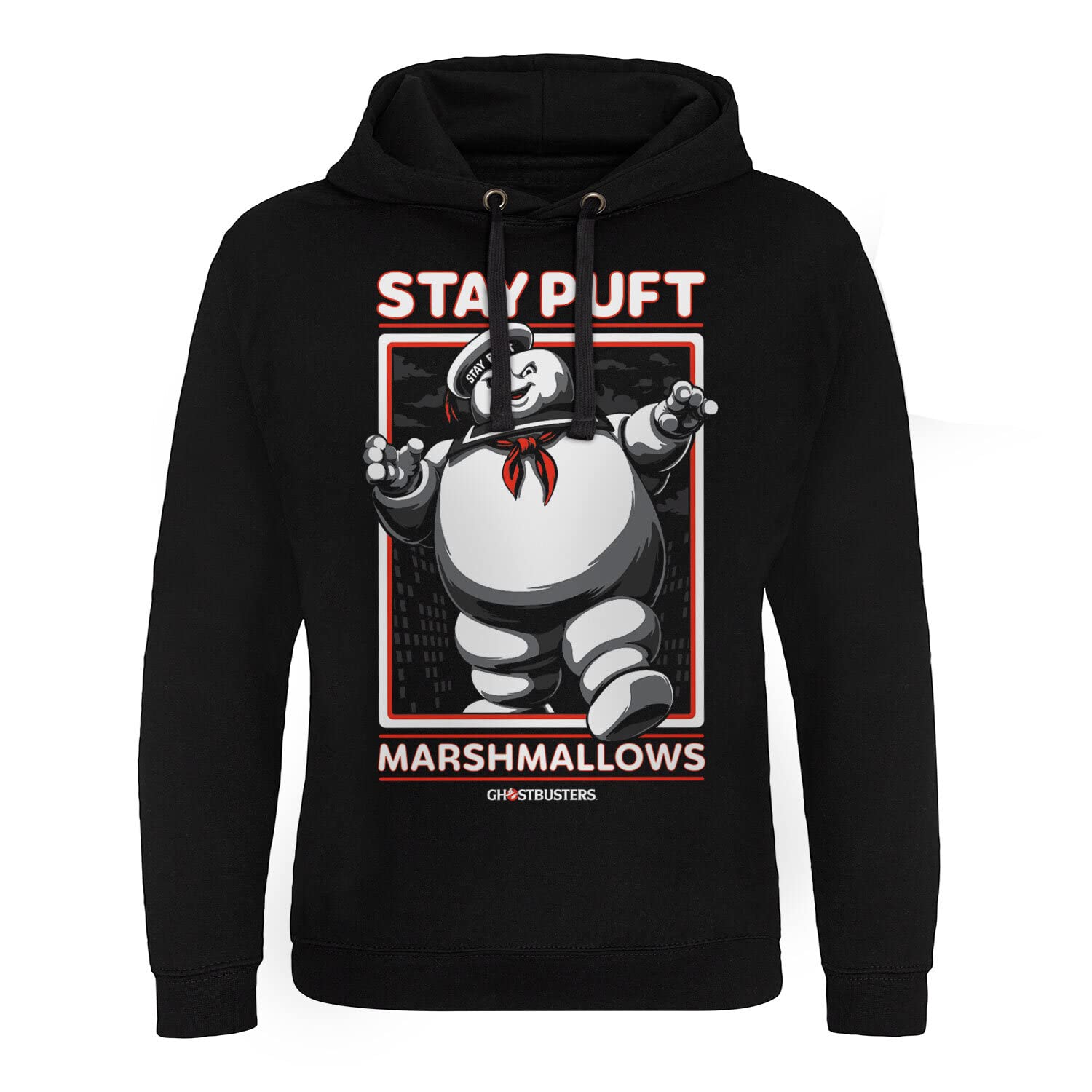 Officially Licensed Stay Puft Marshmallows Epic Hoodie - Black Cotton Pullover for Men & Women | Perfect for Halloween Costumes, Movie Nights & Ghostbusters Fans