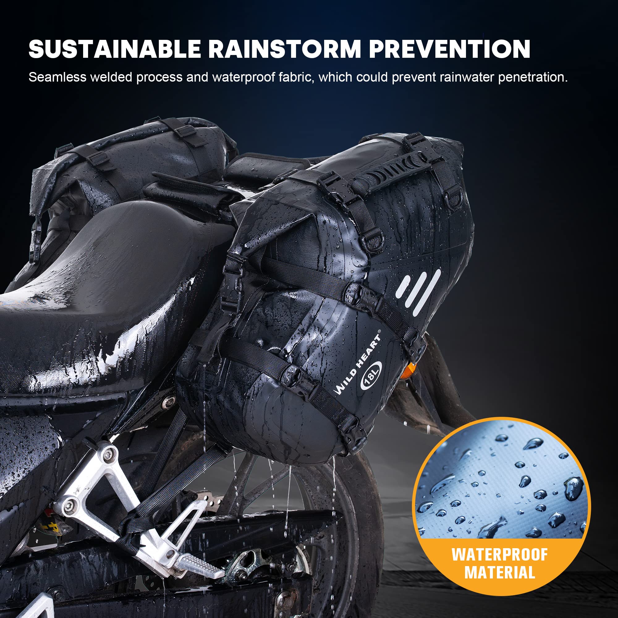 Waterproof Motorcycle Saddlebags 24L/36L/50L - Durable Pannier Bags for Adventure Rides