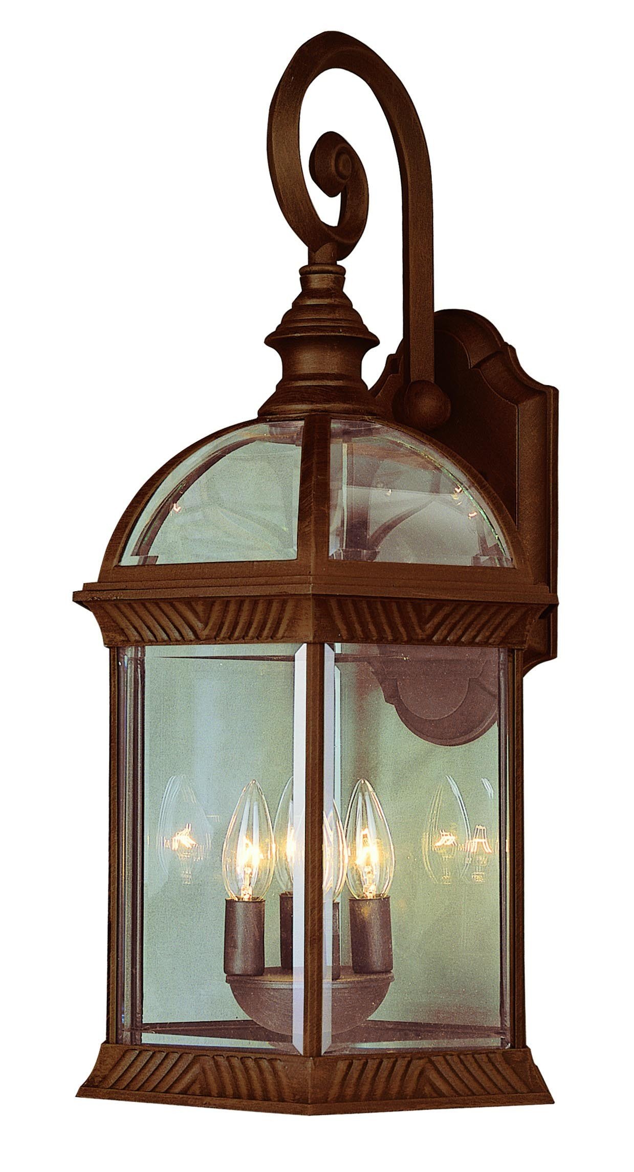 Trans Globe Lighting 44182 RT Wentworth Collection 12 Inch 4-Light Outdoor Wall Lantern - Rust Finish Traditional Style Light Fixture for Porch, Patio & Garden Decor