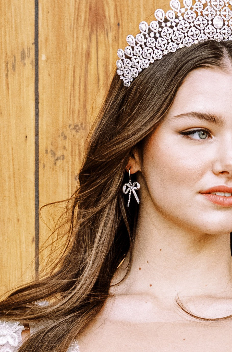 COSETTE Simulated Diamond Bow Earrings for Women - Elegant Cubic Zirconia Stud Earrings for Wedding, Party & Gift Giving