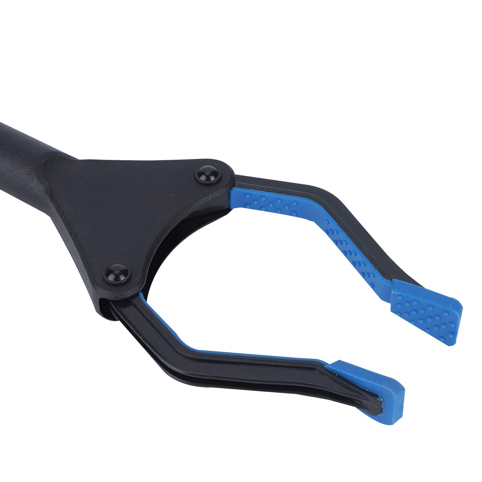 Multifunction Trash Picker Clamp - Silver Tube with Blue Handle for Sanitation & Light Bulb Replacement