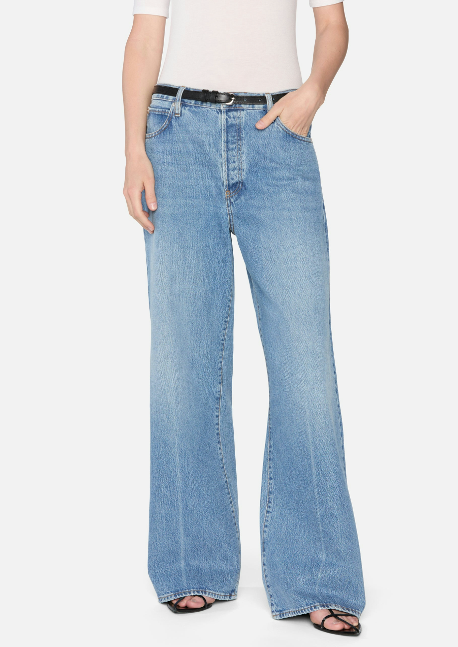 FRAME The Loose Rundown Jeans - High Waist Distressed Denim for Women | Perfect for Casual Outfits, Streetwear & Everyday Comfort