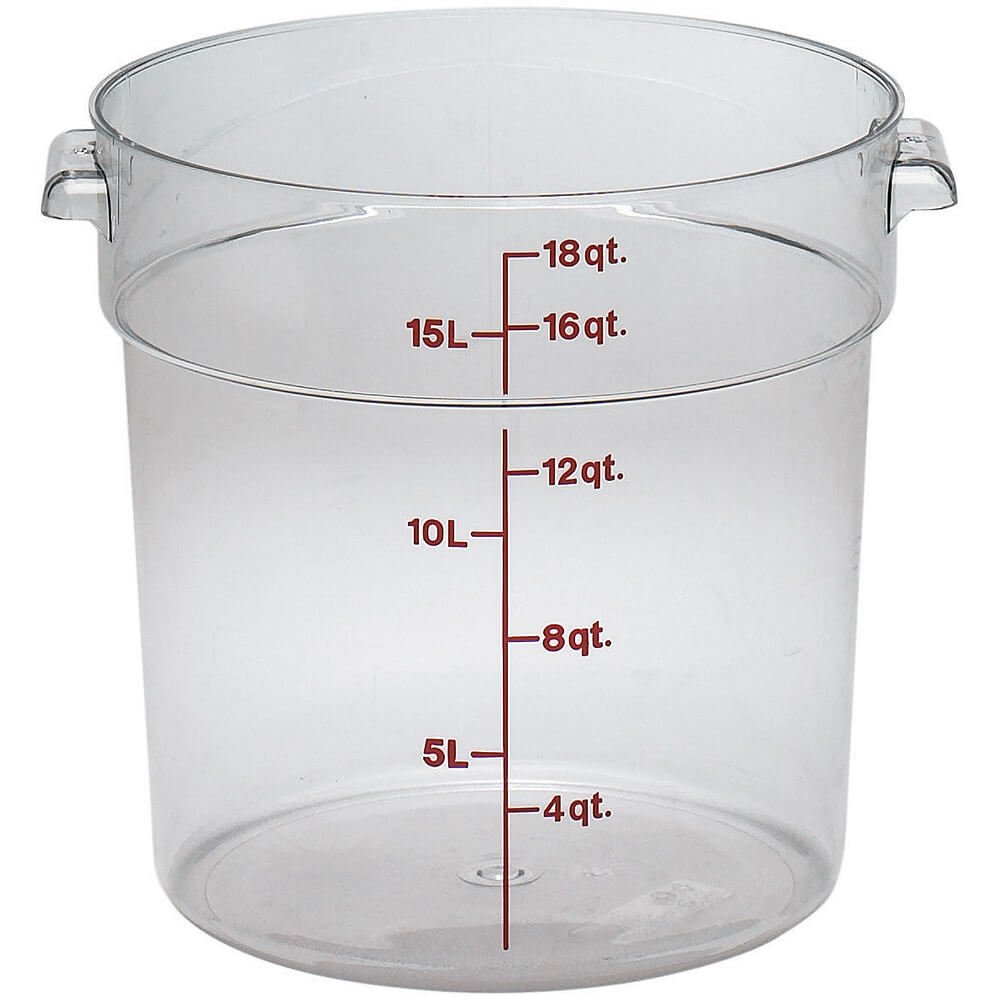Cambro 18 Quart Camwear Round Clear Food Storage Containers - 6 Pack (RFSCW18-135) | Commercial Kitchen, Restaurant, Catering & Bulk Food Storage Solution