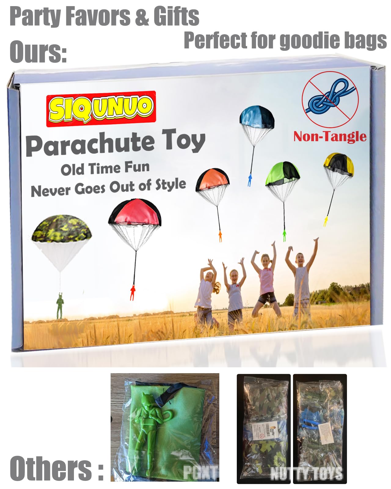 Best 6 Pack Tangle-Free Parachute Toys for Kids Ages 4-12 | Outdoor Play & Birthday Gifts | Fun Party Favors & Holiday Toy List 2024 Top Picks