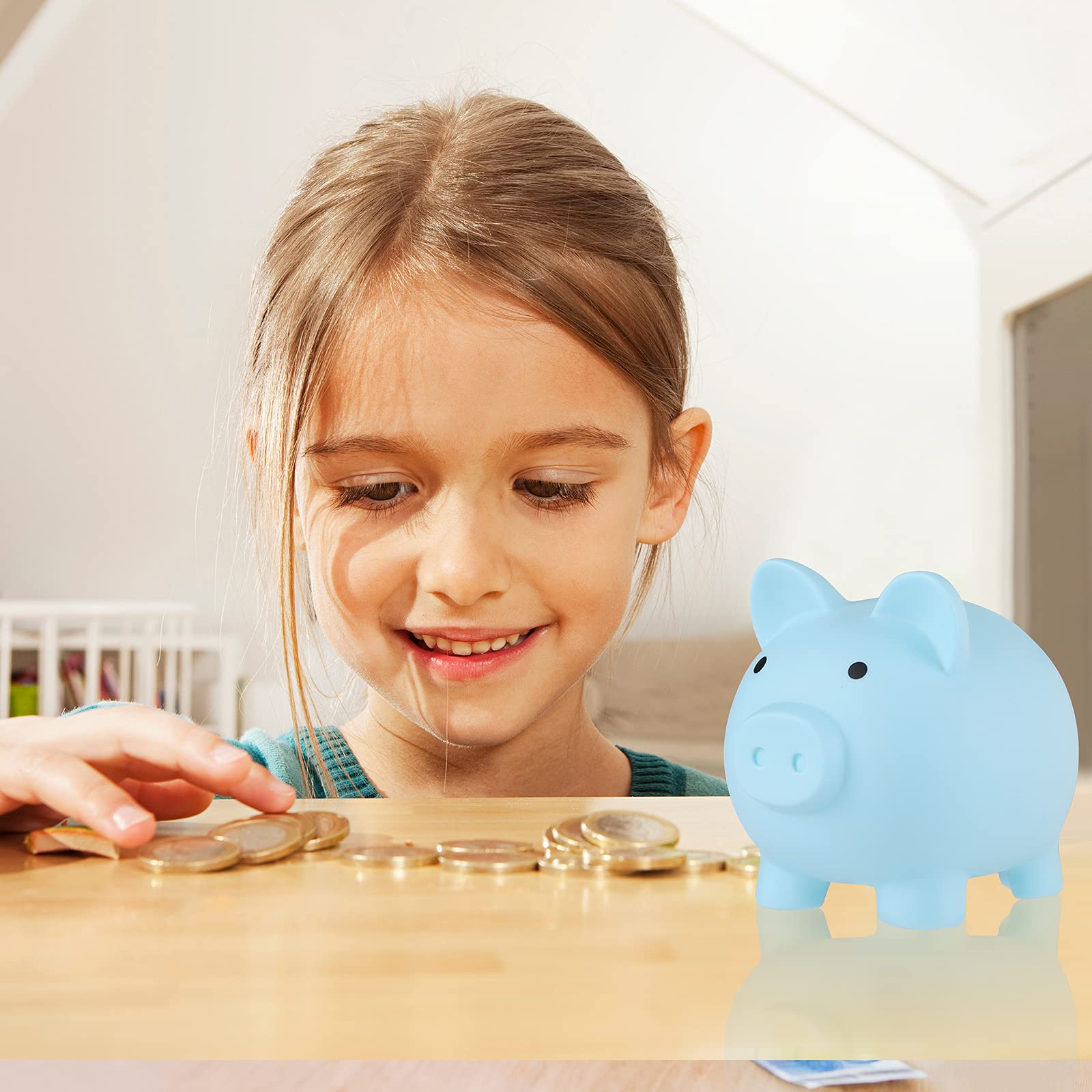 Unbreakable Blue Piggy Bank for Boys - Durable Plastic Money Bank for Kids, Perfect Birthday, Festival & Baby Shower Gift - Teach Savings with Fun for Toddlers & Children