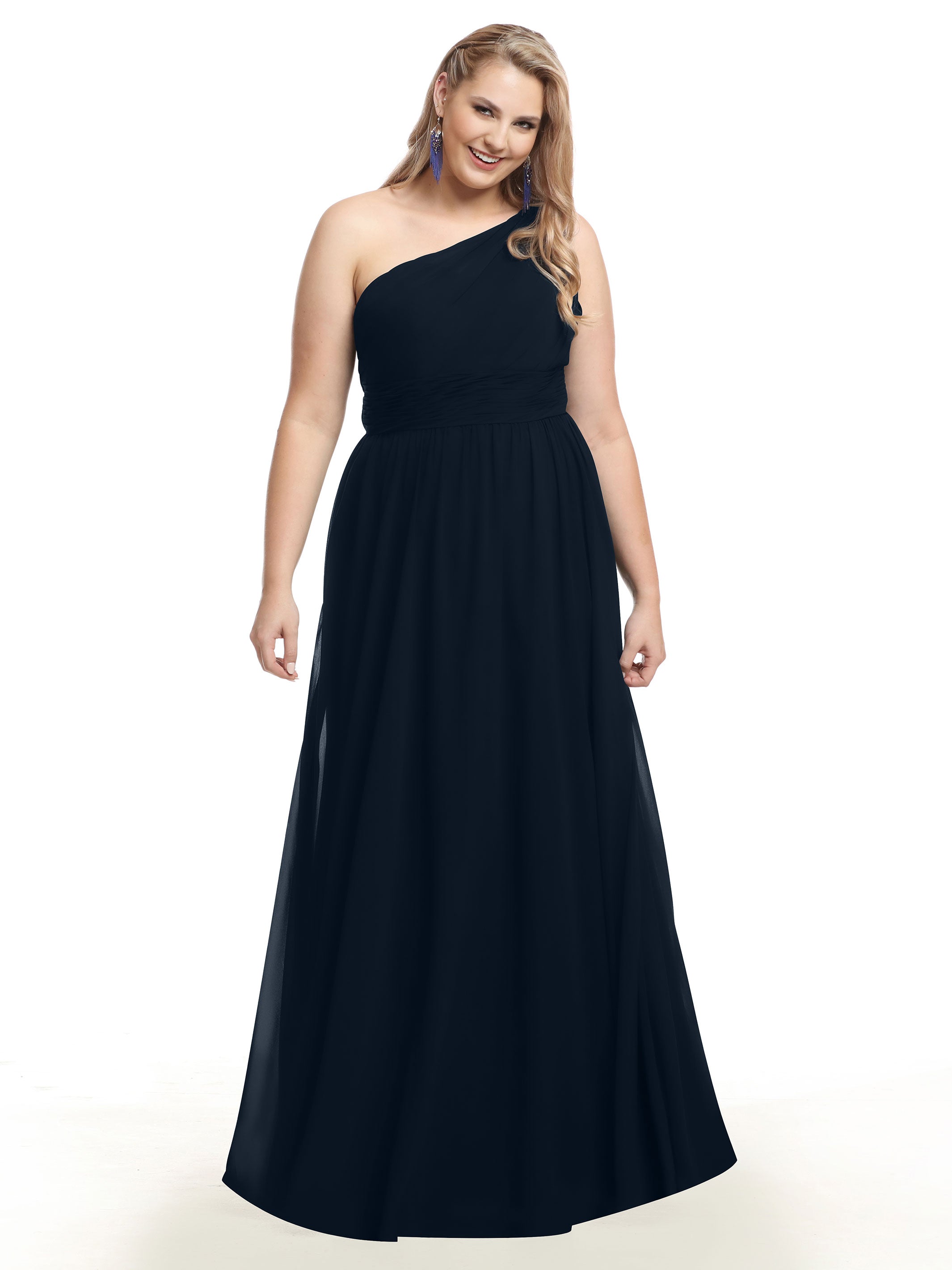 Elegant One Shoulder A-Line Chiffon Bridesmaid Dress with Ruching - Perfect for Weddings, Formal Events & Special Occasions