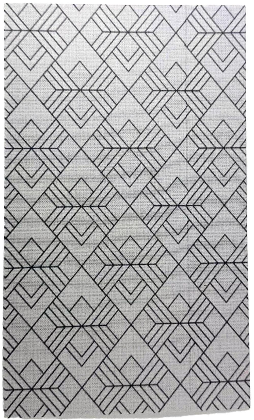 Melody Jane Dollhouse Outdoor Rug - Grey & Black Diamond Modern Design, Printed Card Garden Flooring for Dolls Houses | Perfect for Miniature Garden & Patio Decor