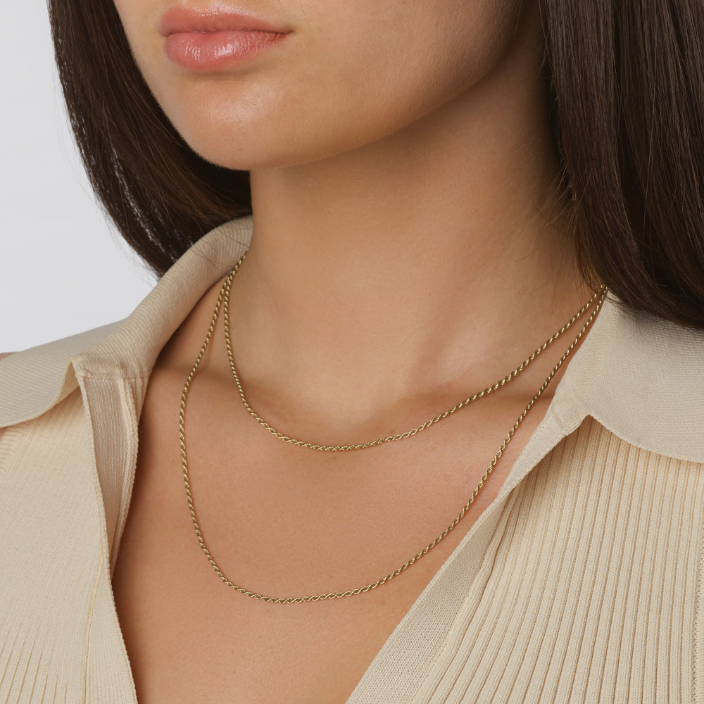 14K Gold Rope Chain Necklace for Women - Elegant Layered Necklace Jewelry for Everyday Wear & Special Occasions