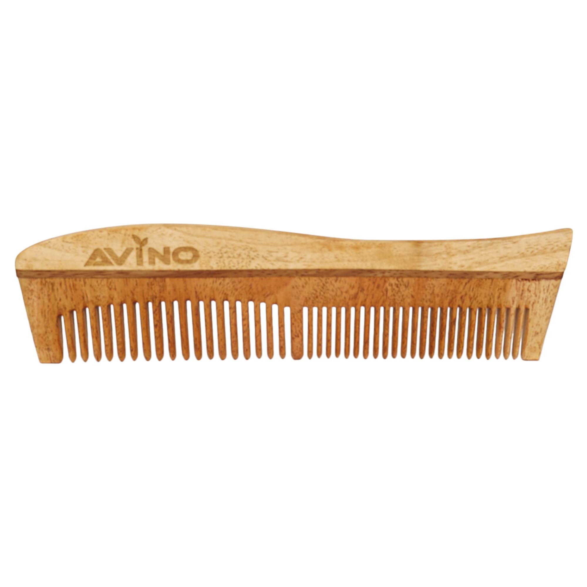 Avino Neem Wood Anti Hair Fall Comb for Women & Men - Natural Hair Growth Stimulator & Scalp Massager - Gentle Detangling Comb for Thin, Thick, Curly or Straight Hair - Perfect for Daily Hair Care Routine & Salon Use