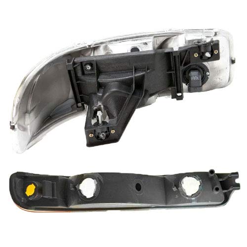 APA Headlights & Corner Signal Lamps Set Compatible with 2000-2006 GMC Sierra & Yukon XL - Replacement Headlamp Assembly for Improved Night Driving Visibility