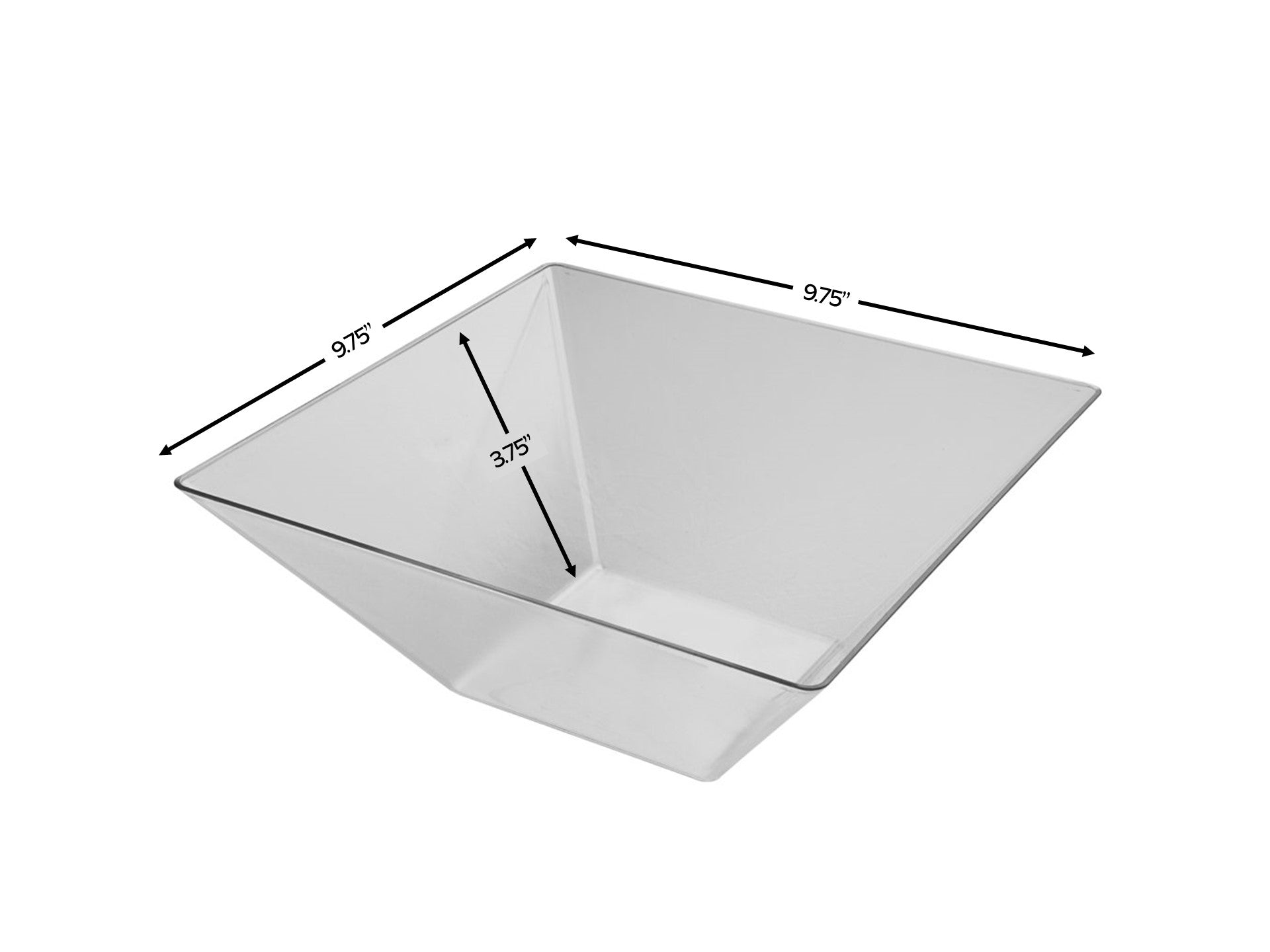 3-Pack Clear Plastic Square Serving Bowls - Durable & Lightweight for Parties, Picnics, and Food Display
