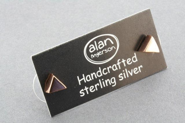 Copper Triangle Stud Earrings for Women - Minimalist Geometric Jewelry for Everyday Wear & Special Occasions
