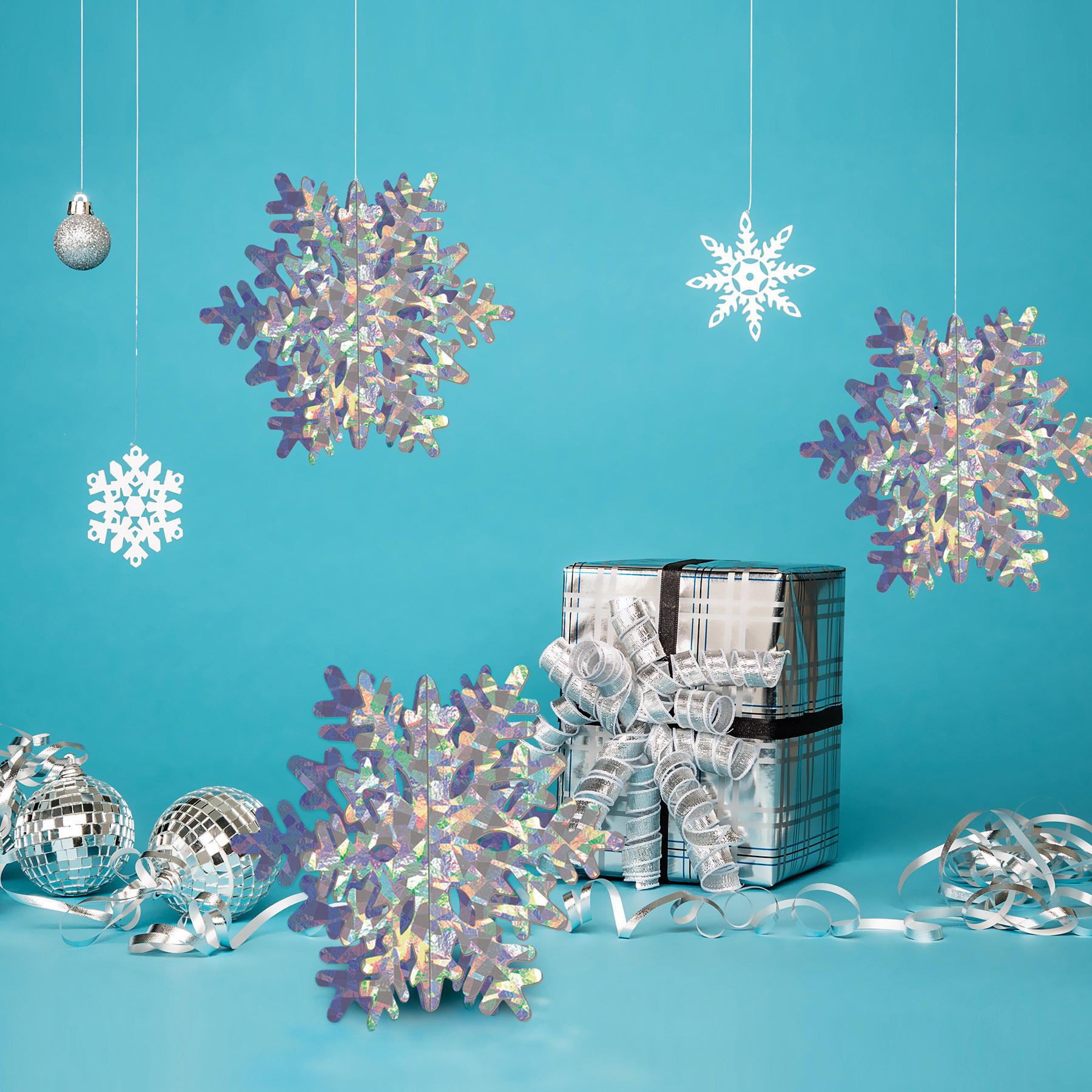 12 Pack Beistle Christmas 3D Prismatic Snowflake Centerpieces - Holiday Table Decorations for Parties, Weddings & Winter Celebrations