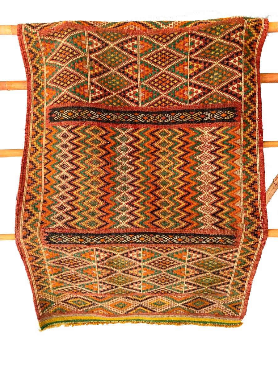 Bohemian Sumak Kilim Rug - 5.9 x 3.6 Feet Handwoven Vintage Tribal Floor Carpet - Perfect for Boho Living Room, Bedroom Decor & Cozy Home Accent