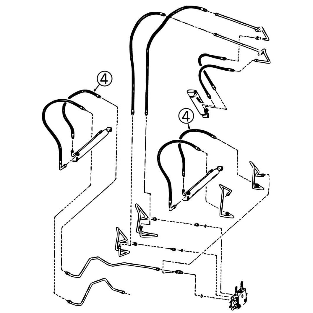 Bobcat 7753 Hydraulic Hose - Heavy Duty Loader Lift Cylinders with Durable Rod Ends #4 - Ideal for Construction, Farming, and Equipment Maintenance