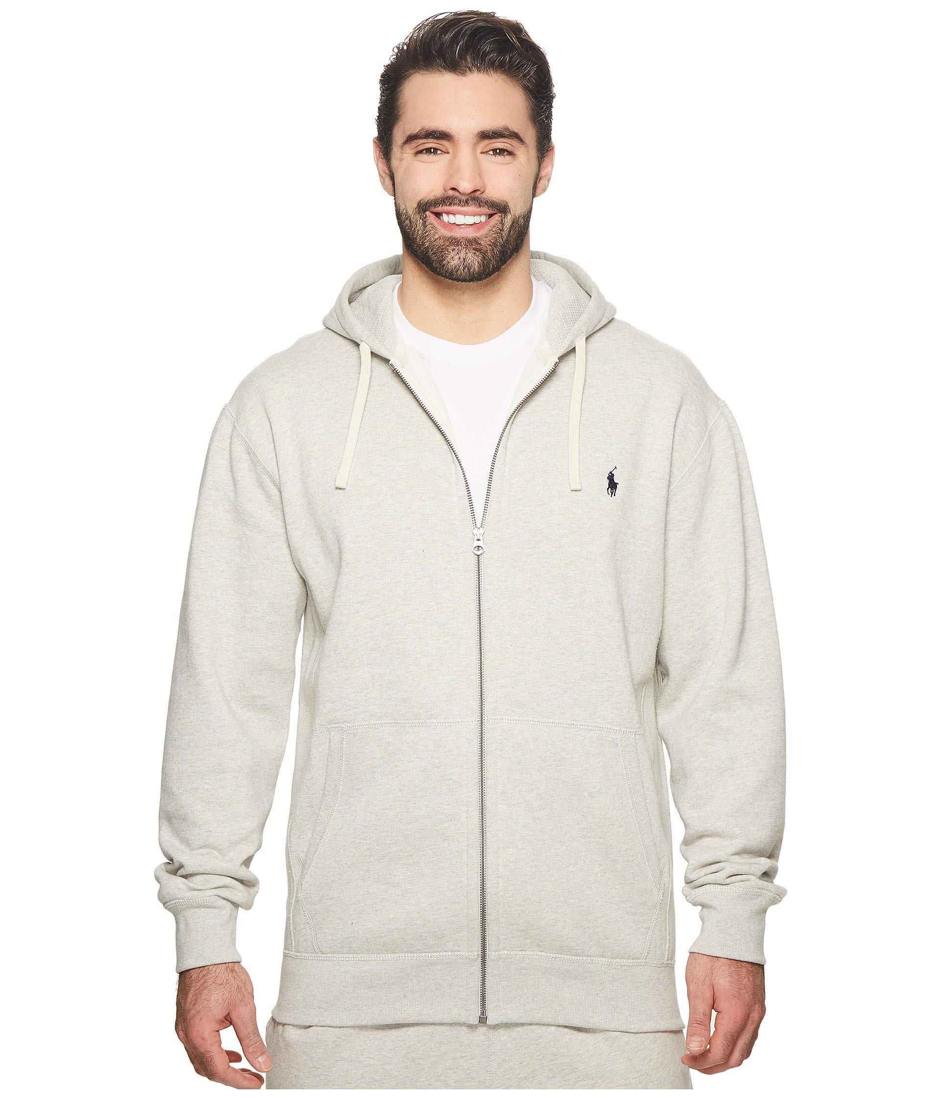 Ralph Lauren Men's Big & Tall Classic Fleece Full-Zip Hoodie - Light Sport Heather 4XT - Comfortable Casual Wear for Outdoor Activities & Lounge