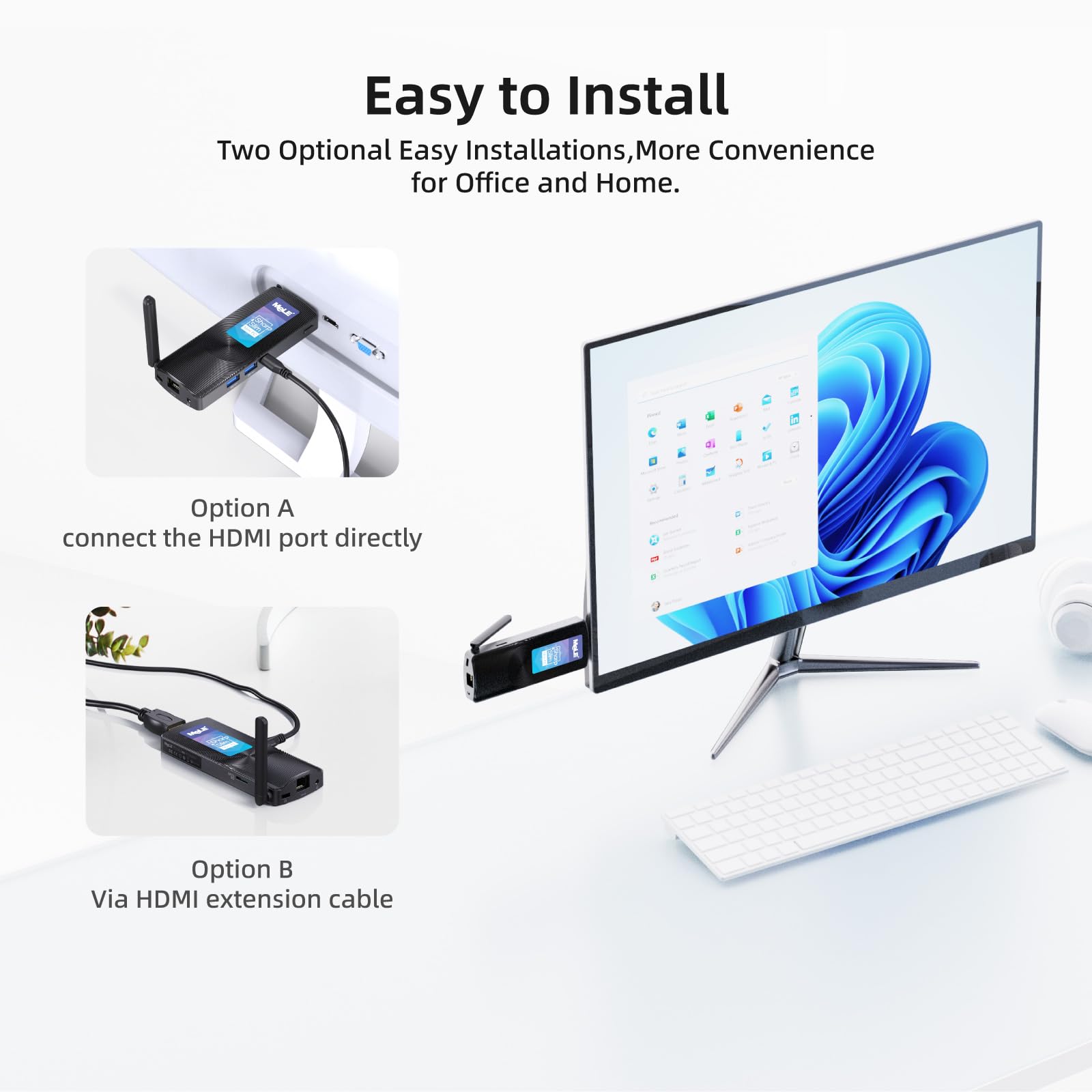 MeLE PCG02 Fanless Mini PC Stick - Intel J4125 8GB RAM 256GB SSD, 4K HDMI Portable Computer, WiFi 5, Gigabit Ethernet, Unlocked BIOS | Perfect for Business, Media, IoT, Home Office & Digital Signage