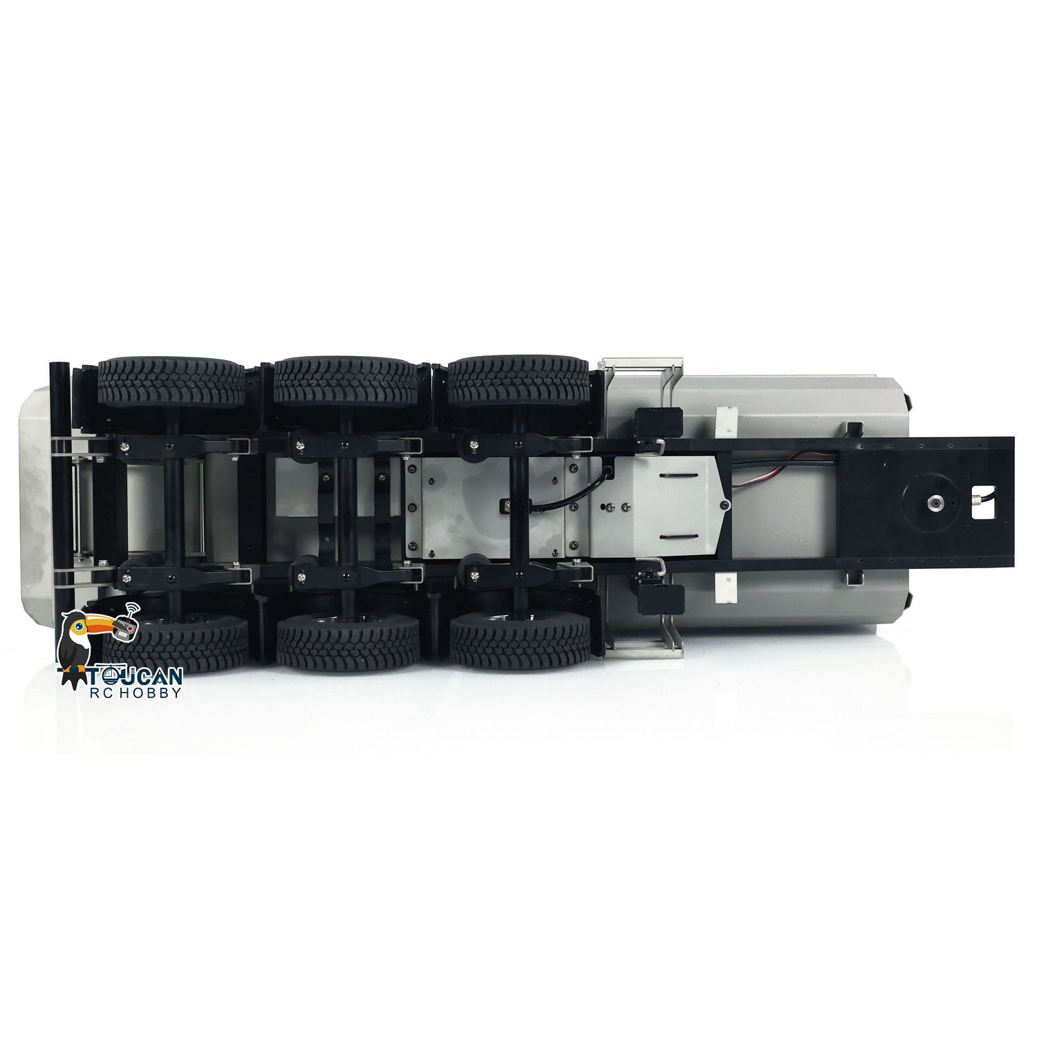 1/14 Scale 3-Axle Metal Hydraulic RC Dump Trailer Kit - Unpainted Assembled Model for Remote Control Tractor Trucks with Servo & ESC Motor - Perfect for DIY RC Car Enthusiasts & Construction Site Simulation Scenes