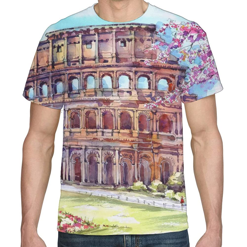 Gecaitez Men's 3D Printed Graphic T-Shirt - Cool Casual Short Sleeve Tee for Men (Sizes S-3XL) - Perfect for Streetwear, Parties, and Everyday Fashion