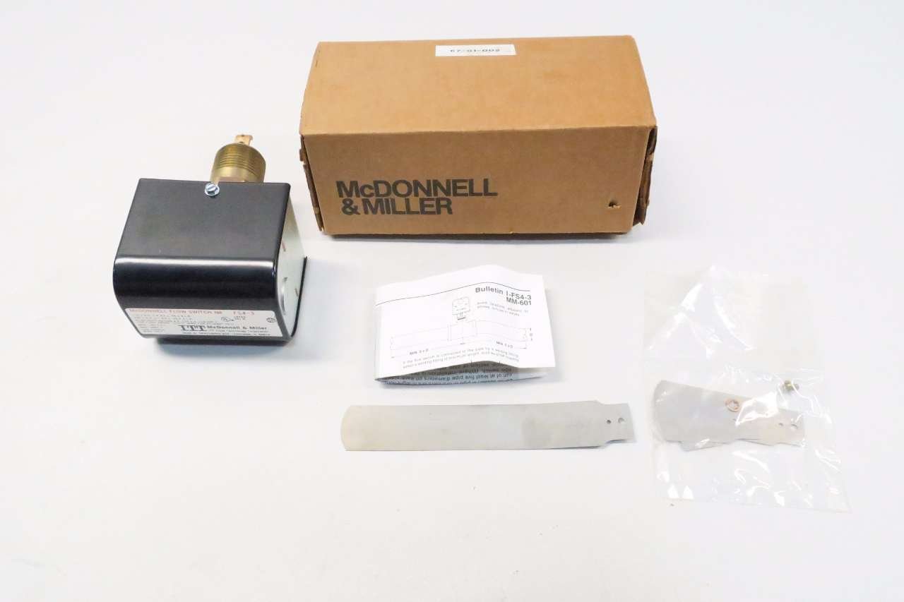 McDonnell & Miller FS4-3 114400 Liquid Flow Switch 115/230V AC - NEW (D539892) | Industrial Process Control, HVAC Systems, Water Treatment Equipment