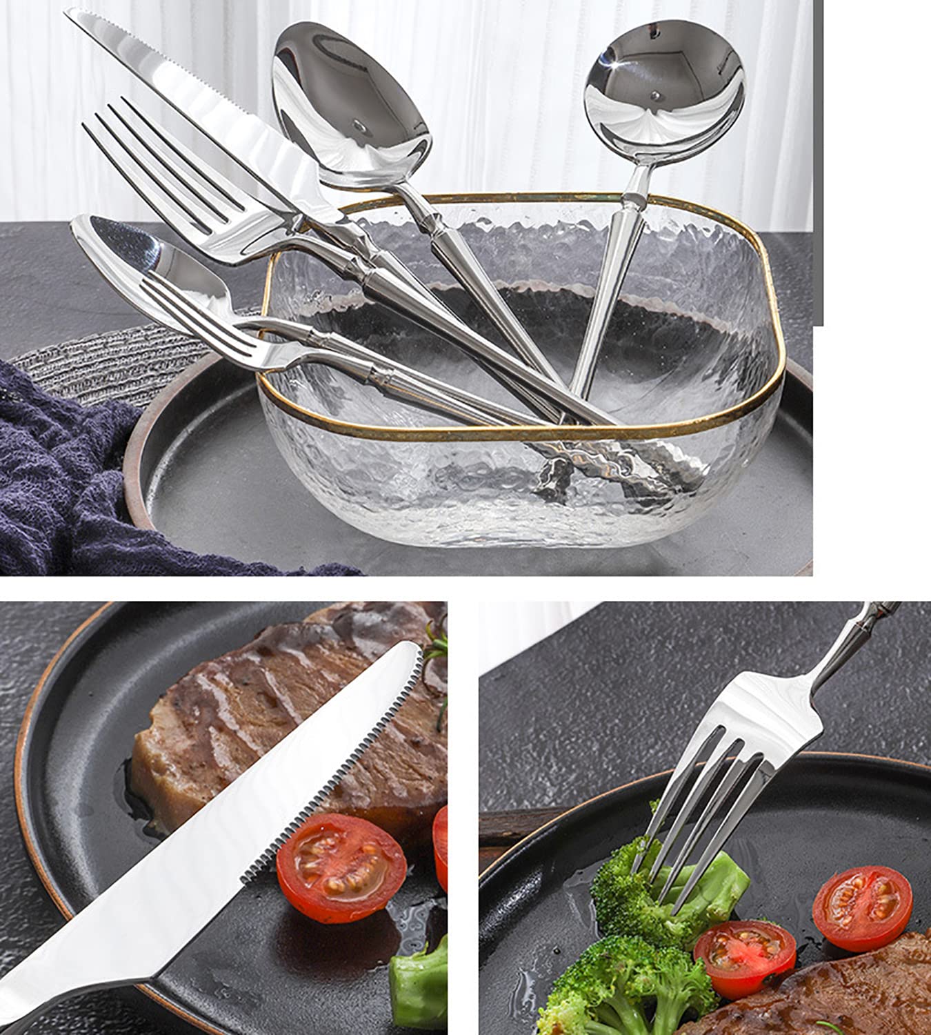 Premium 18/10 Stainless Steel Silverware Set - 30-Piece Mirror Polished Flatware Set with Knives, Spoons, Forks & Teaspoons (Service for 6) - Elegant Wedding, Hotel & Kitchen Cutlery Utensils - Perfect for Dinner Parties, Restaurants & Special Occasions